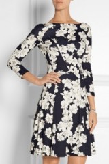 ERDEM Vivi printed stretch-ponte dress ~ floral ~ fit and flare ~ designer dresses ~ long sleeved ~ fashion