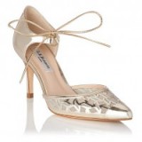 L.K. Bennett Fauna Metallic Leather Courts white – champagne ~ party shoes ~ evening heels ~ front tie ~ cut out style ~ metallic ~ luxe occasion accessories
