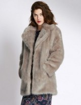 M&S PER UNA Mink Faux Fur Long Sleeve Overcoat. Winter coats / glamorous outerwear / warm jackets / Marks and Spencer