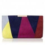 L.K. Bennett Flora Patchwork Suede Clutch ~ evening bags ~ occasion handbags ~ parties ~ party accessories ~ multicoloured