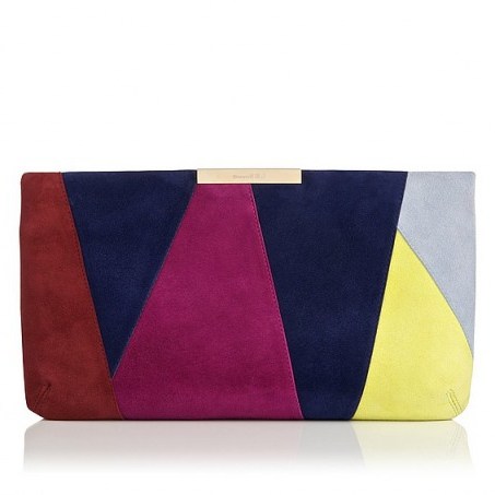 L.K. Bennett Flora Patchwork Suede Clutch ~ evening bags ~ occasion handbags ~ parties ~ party accessories ~ multicoloured - flipped