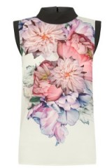 OASIS – Photographic floral placement roll neck top ~ flower printed tops ~ high neck fashion ~ sleeveless