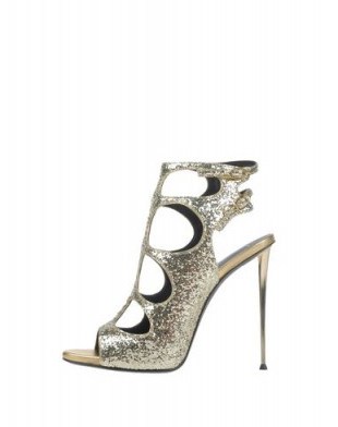 GIUSEPPE ZANOTTI silver strappy sequin sandals – party shoes – sparkly high heels – going out glamour – ankle strap - flipped