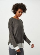 Miss Selfridge dark grey 2 in 1 jumper ~ weekend style ~ chiffon hem tops ~ casual fashion ~ jumpers