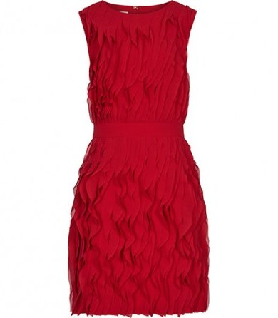 Reiss Jasmine cherry red ruffle dress ~ occasion dresses ~ evening wear ~ party fashion - flipped