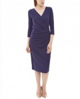 Gorgeous dark violet Jersey side pleat dress available from Jaeger.co.uk