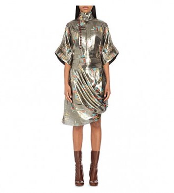 JW ANDERSON Metallic silk-blend dress – metallics – occasion dresses – party fashion - flipped