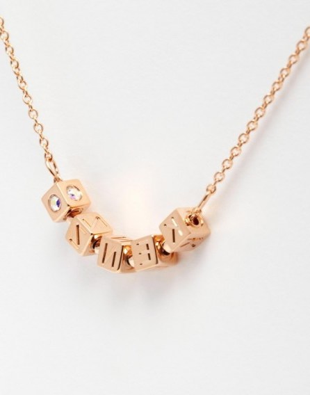 Kenzo Rose Gold Plated Mini Cube Stras Necklace. Luxe looks ~ luxury style ~ fashion jewellery ~ designer necklaces - flipped