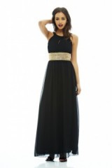 AX Paris black keyhole detail embellished maxi dress – long party dresses – going out dresses – glamorous evening fashion