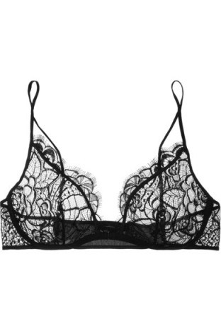 KIKI DE MONTPARNASSE Coquette lace soft-cup bra ~ black luxury bras ~ feminine style underwear - flipped