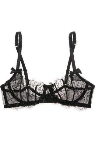 L’AGENT BY AGENT PROVOCATEUR Grace stretch-tulle and lace underwired bra ~ feminine and sexy ~ black bras ~ designer underwear ~ lingerie - flipped