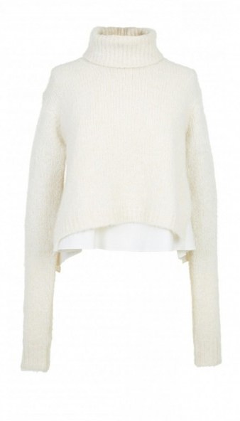 tibi – layered turtleneck in polar ivory. Knitwear | jumpers | sweaters | winter fashion | stay warm & stylish - flipped