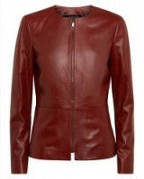 JAEGER – Leather Waisted Jacket in brick ~ dark red jackets