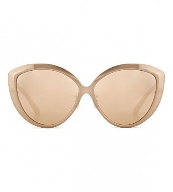LINDA FARROW Metallic cateye sunglasses – rose gold metallics – womens eyewear - flipped