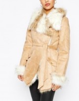 Lipsy Coat With Faux Fur Trim And Lining. Luxe looks ~ luxury style ~ winter coats ~ fur collar