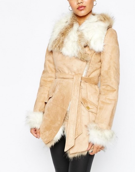 Lipsy Coat With Faux Fur Trim And Lining. Luxe looks ~ luxury style ...