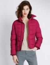 M&S PER UNA Dark Rose Long Sleeve Padded Jacket. Warm jackets / winter fashion / casual style outerwear