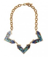 Lulu Frost gold tone Petra Statement necklace – bold jewellery – semi-precious stone necklaces