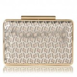 L.K. Bennett Nina Metallic Gold Box Clutch white – champagne ~ party accessories ~ evening bags ~ chic style ~ occasion handbags ~ parties