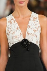 Oscar de la Renta details / floral lace / flower embellished / black and white / monochrome