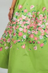 Oscar de la Renta details / floral embroidery / pink and green