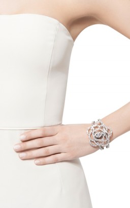 OSCAR DE LA RENTA Pave Flower Bracelet. Designer costume jewellery | fashion jewelry | floral bracelets | statement accessories