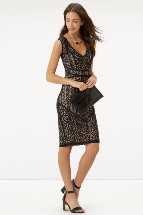 OASIS piped lace dress black. Christmas parties / Xmas style / party dresses / evening wear / going out fashion / fitted / glamour - flipped