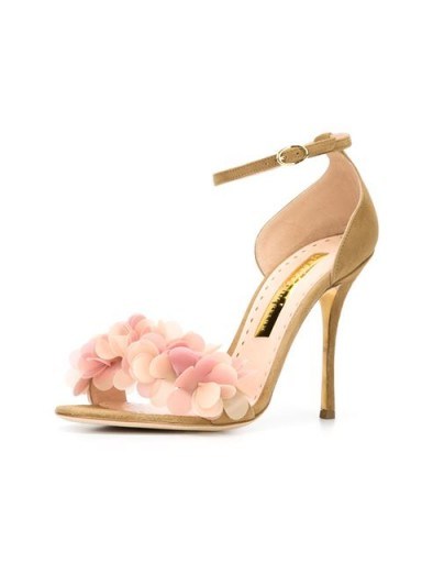 I love theses stunning heels…so feminine! RUPERT SANDERSON floral appliqué sandals. Designer high heels / ankle strap shoes / luxury accessories / luxe style p - flipped