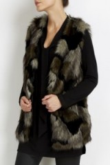 Wallis 70s patchwork gilet. Faux fur gilets / sleeveless jackets / winter fashion