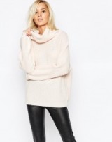 Selected Linea Rollneck Knit Jumper in Silver Peony. Luxe style jumpers ~ luxury looking knitwear ~ cowl neck ~ knitted fashion