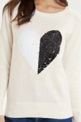 OASIS Sequin Heart Jumper natural. Winter fashion / embellished knitwear / feminine & girly jumpers / sequins / sequinned sweaters / knitted tops