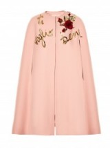 DOLCE & GABBANA Sequin-embellished wool cape ~ pink capes ~ chic style ~ sequins