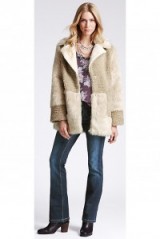 M&S INDIGO COLLECTION Cream Faux Fur Patchwork Coat. Winter coats / warm jackets / Marks and Spencer