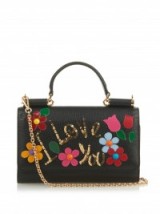 DOLCE & GABBANA Sicily Lip Gloss embellished cross-body bag ~ black floral acrossbody bags ~ designer handbags
