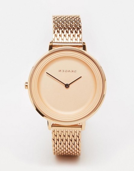 Skagen SKW2334 Gold Ditte Watch. Luxe looks ~ luxury style ~ ladies watches ~ Womens accessories ~ rose gold - flipped