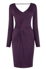OASIS Slinky Twist Front Dress purple. Party dresses / going out glamour / Christmas parties / Xmas evening wear