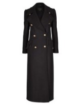 Classic style…M&S PER UNA Black Speziale Wool Rich Double Breasted Overcoat. Winter coats / long length / warm outerwear / Marks and Spencer