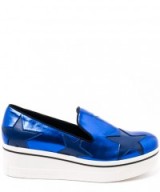 STELLA MCCARTNEY BLUE BINX STAR LOAFERS – metallics – platform loafer – designer shoes