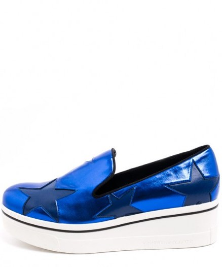 STELLA MCCARTNEY BLUE BINX STAR LOAFERS – metallics – platform loafer – designer shoes - flipped