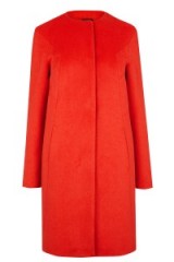 OASIS stephanie collarless coat red – classic style coats – chic look – smart fashion