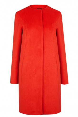 OASIS stephanie collarless coat red – classic style coats – chic look – smart fashion