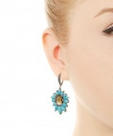 STEPHEN DWECK SILVER CITRINE AND TURQUOISE METROPOLIS EARRINGS – drop earrings – statement jewellery – flower jewelry