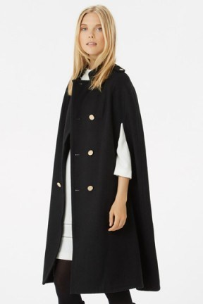 OASIS the glam cape black – smart capes – winter outerwear – stylish and smart – chic style - flipped