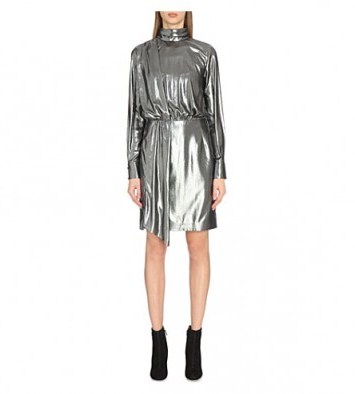 TOPSHOP UNIQUE Livonia metallic dress in silver lame – metallics – occasion dresses – party fashion - flipped