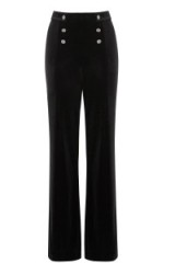 OASIS Velvet Trouser black. 70s style trousers / high waisted pants / high waist trousers / day to evening wear / going out fashion / Christmas parties / going out glamour