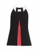 MARY KATRANTZOU Acer rainbow-pleats top. Designer fashion ~ black & pink strappy tops ~ pleated camisoles