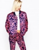 adidas Silky Bomber Jacket In Baroque Ornament Print pink/blue. Jackets | fashion