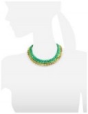 AURELIE BIDERMANN Do Brasil Gold and Cotton Necklace ~ statement necklaces ~ emerald green jewellery ~ designer fashion jewelry  7