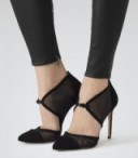 REISS – Aurora black mesh detail shoes ~ party shoes ~ chic high heels