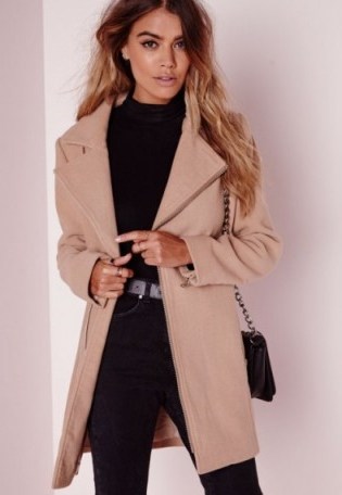 Casual chic…Missguided camel biker coat ~ winter coats ~ stylish fashion - flipped